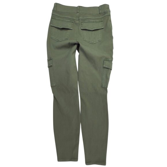 SPANX Stretch Twill Ankle Cargo Jogger Pants Large Utility Jeans Skinny Green - Picture 3 of 14